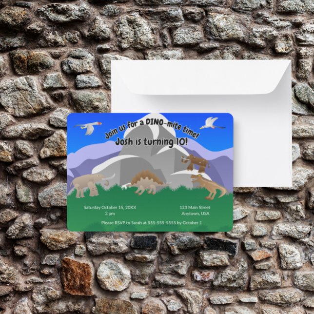 Invitation C'est un anniversaire Dino-MITE (Créateur téléchargé)