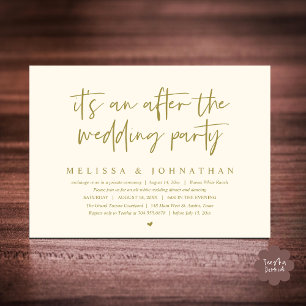 Invitation C'est un après la fête de mariage, dîner romantiqu
