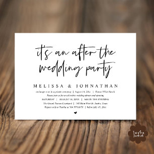 Invitation C'est un après la fête de mariage, dîner romantiqu