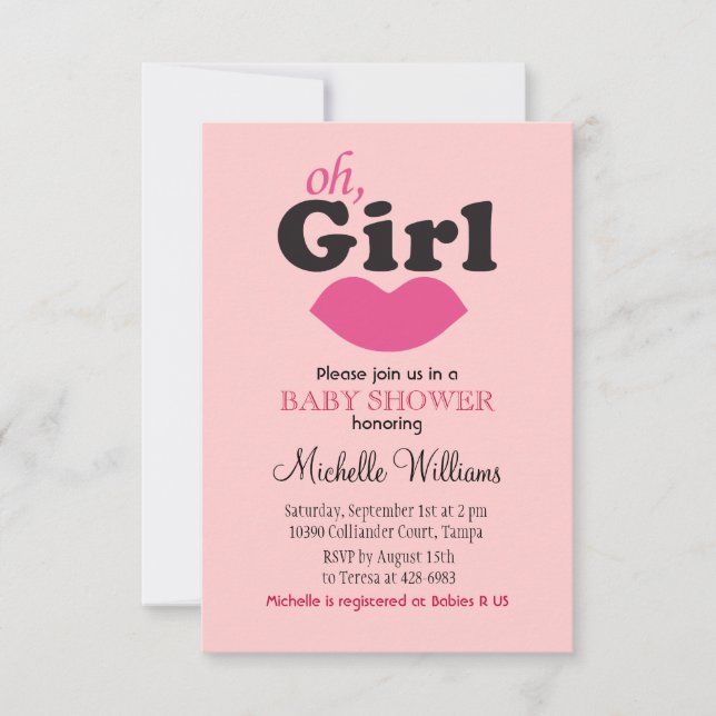 Invitation C'est un Baby shower à lèvres (Devant)