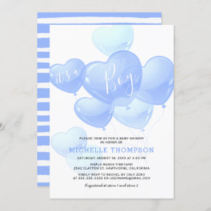 Invitation C'est un Baby shower bleu doux pour garçon