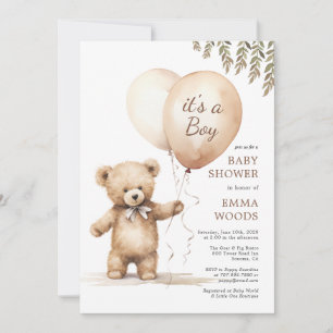Invitation C'est un Baby shower de Ballons d'ours en peluche