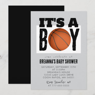 Invitation C'est un Baby shower de basket-ball de garçon Invi