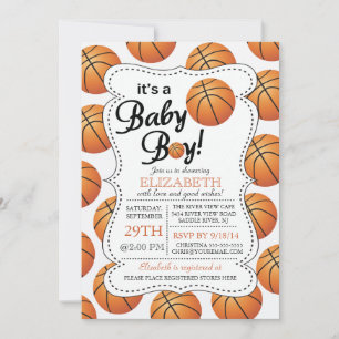 Invitation C'est un Baby shower de basket-ball pour bébé garç