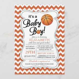 Invitation C'est un Baby shower de basket-ball pour bébé garç