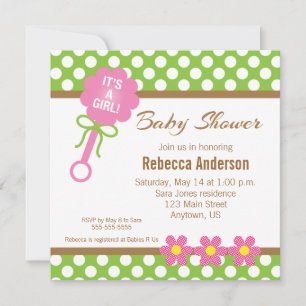 Invitation C'est un Baby shower de bétail pour bébé fille