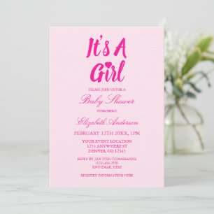 Invitation C'est un Baby shower de coeur de fille