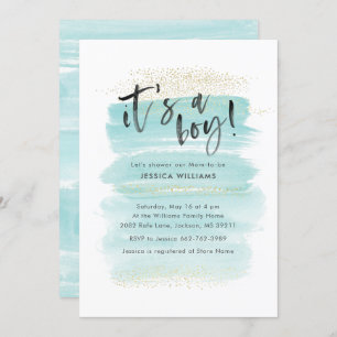 Invitation C'est un baby shower de confettis d'aquarelle et