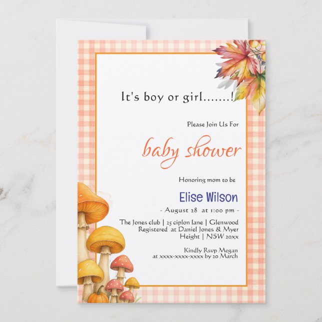 Invitation C'est un baby shower de conte de fées garçon ou fi (Devant)
