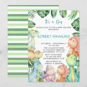 Invitation C'est un Baby shower de dinosaures