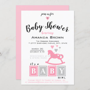 Invitation C'est un Baby shower de fille