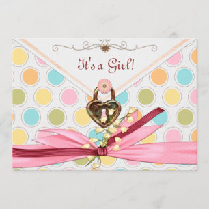 Invitation C'est un BABY SHOWER de fille en Whimsey