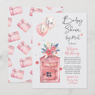 Invitation C'est un Baby shower de fille par Mail Balloons Bo