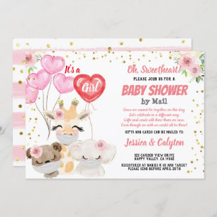 Invitation C'est un Baby shower de filles par courrier Masque