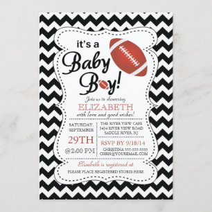 Invitation C'est un Baby shower de football pour bébé garçon