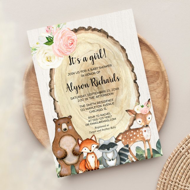 Invitation C'est un baby shower de forêt d'amis (Créateur téléchargé)