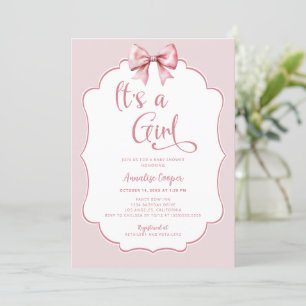 Invitation C'est un Baby shower de garçon rose