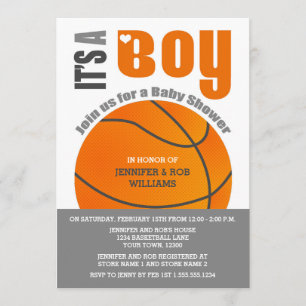 Invitation C'est un Baby shower de garçons de basket-ball