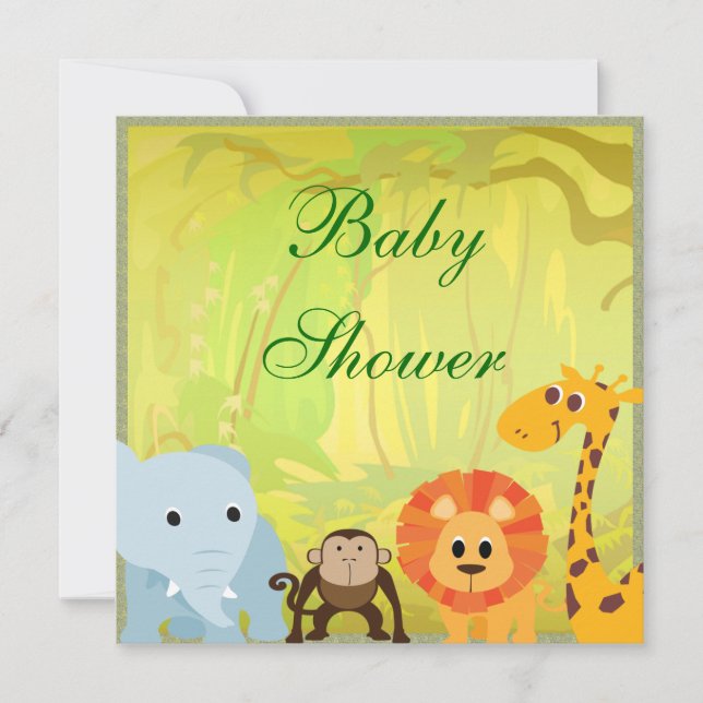 Invitation C'est un Baby shower de jungle (Devant)