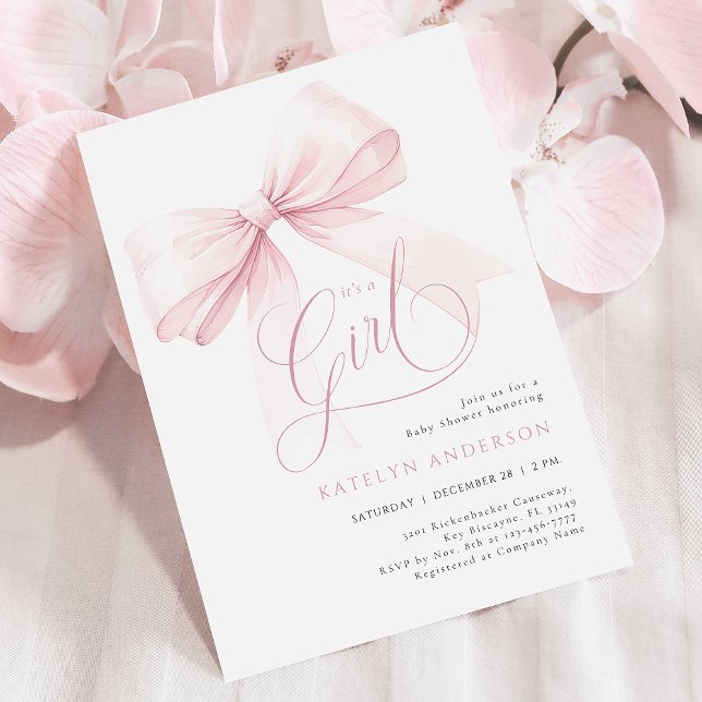Invitation C'est un Baby shower de la croupe rose fille (Créateur téléchargé)