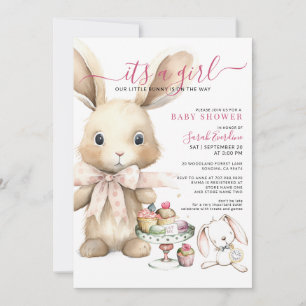 Invitation C'est un Baby shower de lapin de fille