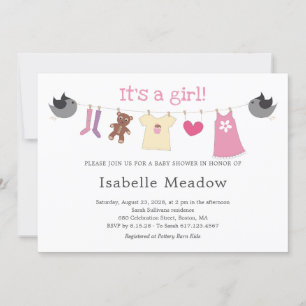 Invitation C'est un Baby shower de linge de maison