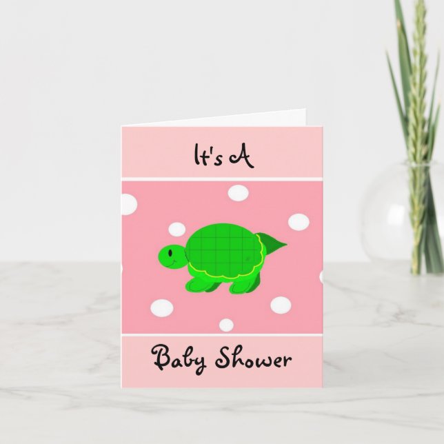 Invitation C'est un Baby shower de tortue verte (Devant)