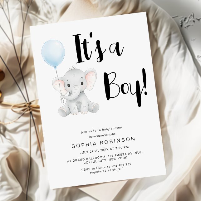 Invitation C'est un Baby shower de Typographie d'éléphant mig (Créateur téléchargé)