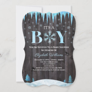 Invitation C'est un Baby shower d'hiver de Snowflake Bois