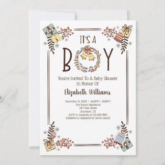 Invitation C'est un Baby shower d'hiver tiré à la main