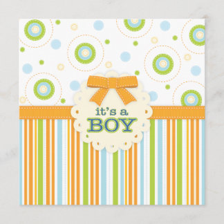 Invitation C'est un Baby shower d'Orange et de Stitches Bleus