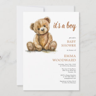 Invitation C'est un Baby shower d'ours en peluche