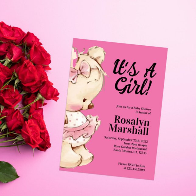 Invitation C'est un Baby shower d'ours en peluche (Créateur téléchargé)