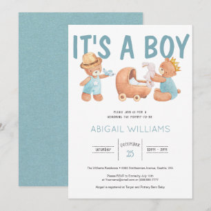 Invitation C'est un Baby shower d'ours en peluche