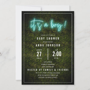 Invitation C'est un Baby shower en Boxwood Bleu Non Garçon