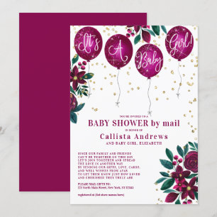 Invitation C'est un Baby shower floral de ballons de Parties 