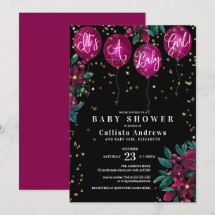 Invitation C'est un Baby shower floral de ballons de Parties