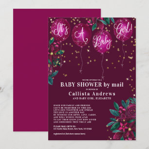 Invitation C'est un Baby shower floral de ballons de Parties 