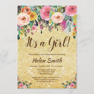 Invitation C'est un baby shower floral de parties
