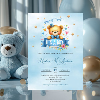 Invitation C'est un baby shower garçon