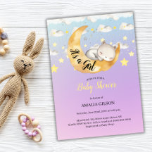 C'est un Baby shower Girl Moon & Starry Sky