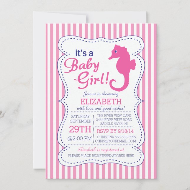 Invitation C'est un Baby shower nautique de bébé (Devant)