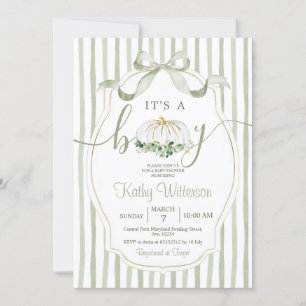 Invitation C'est un Baby shower vert Dusty Citrouille