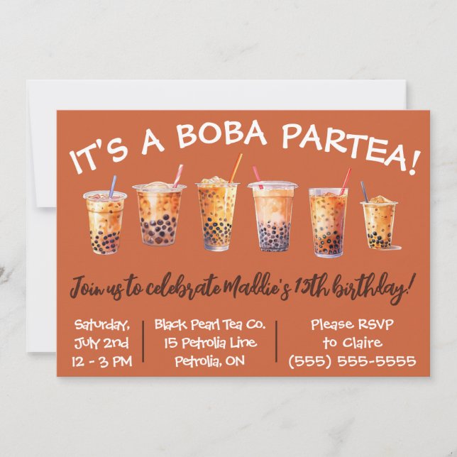 Invitation C'est un Boba Partea ! Fête d'anniversaire pour en (Devant)