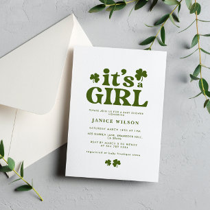 Invitation C'est un charme de fille Baby shower St. Patrick's