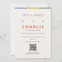 C'est un code QR d'invitation d'anniversaire pour