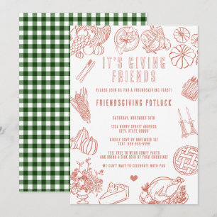 Invitation C'est un dîner Potluck de Friendsgiving décontract