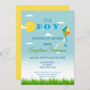 Invitation C'est un été mignon de ressort de cerf-volant de