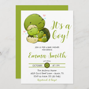 Invitation C'est un garçon Baby shower de tortue de mer Invit