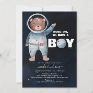 Invitation C'est un garçon baby shower d'ours